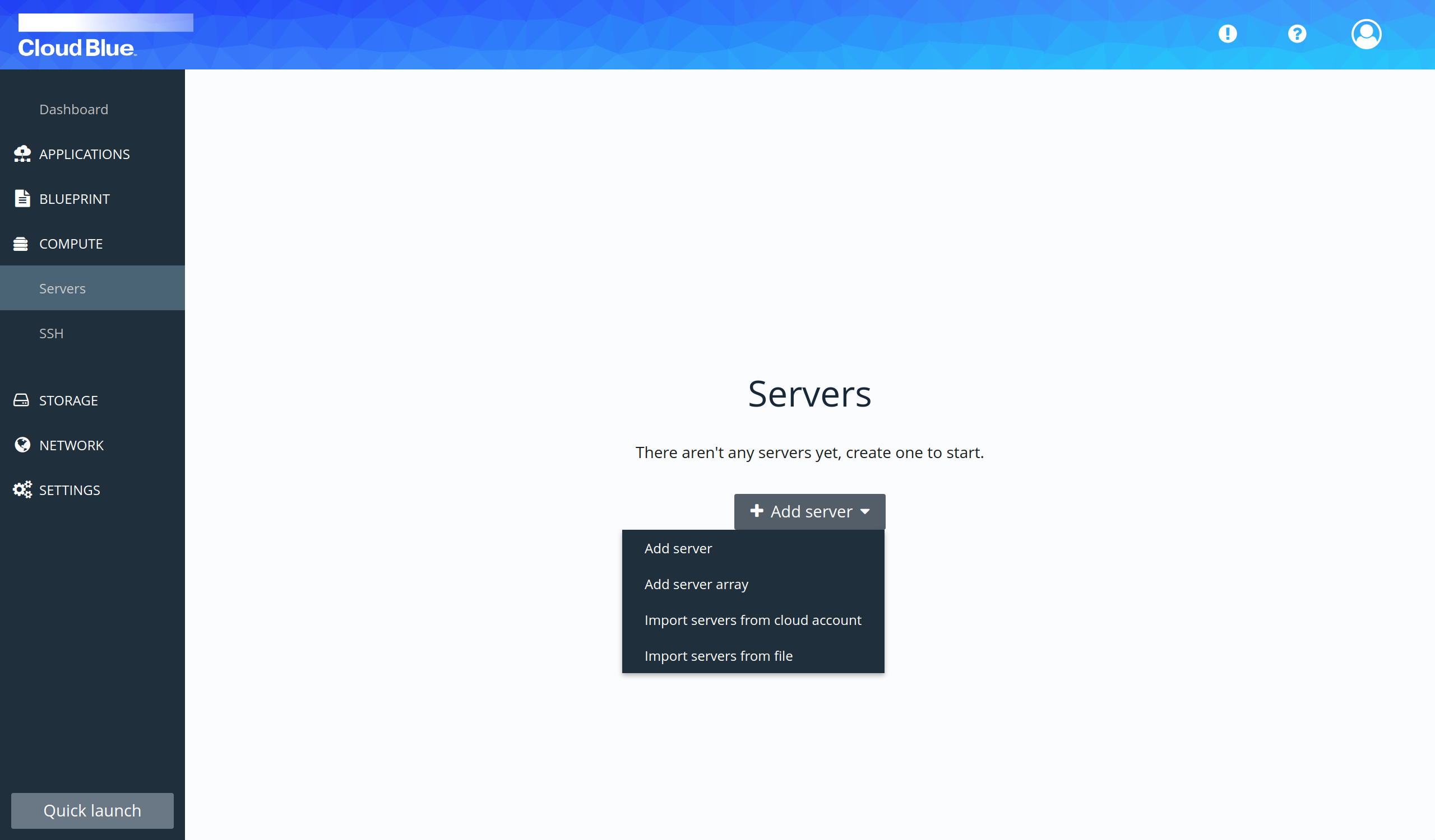 Servers creation select