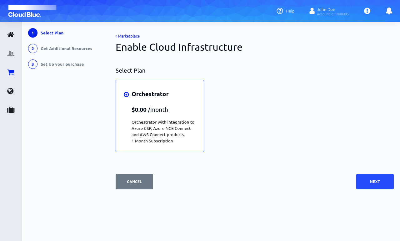 CloudBlue Commerce Marketplace Connect Service Plans