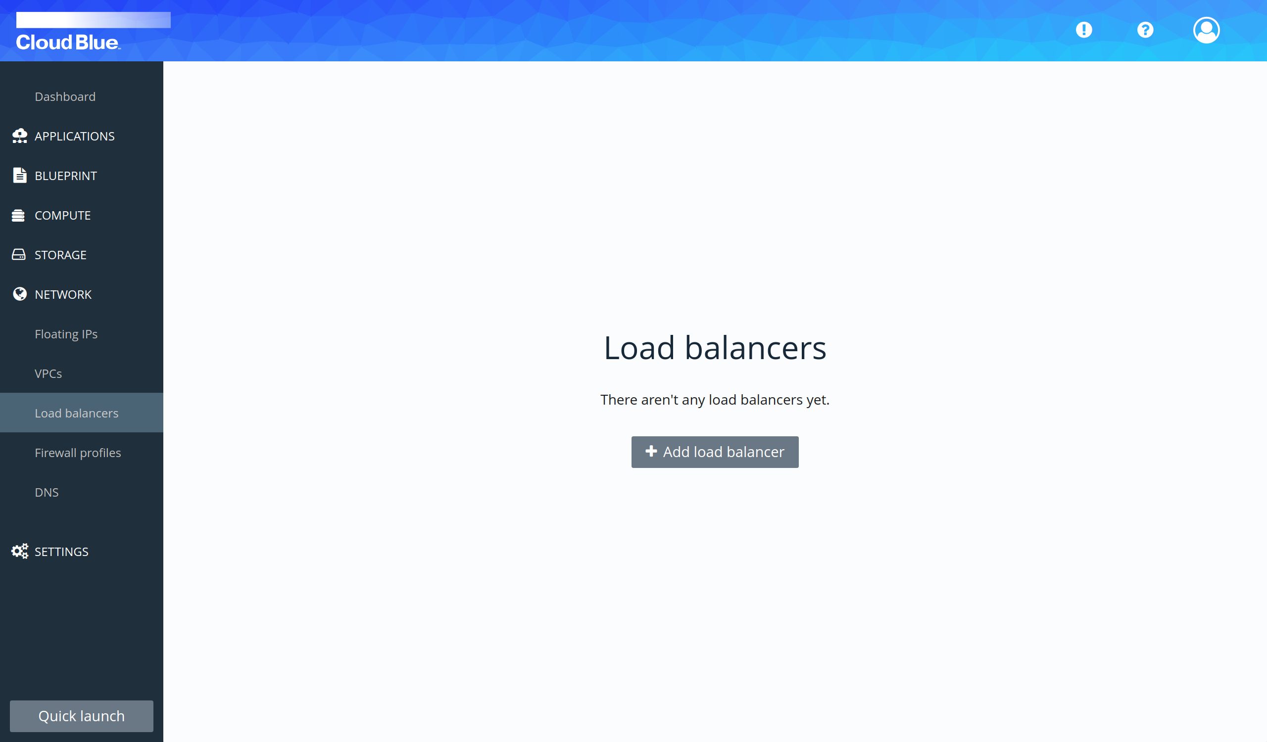 Load balancers section