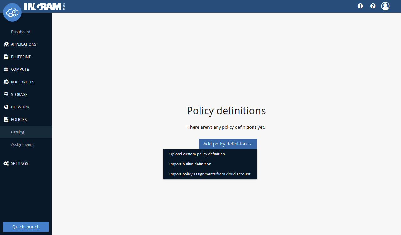 Policy import options
