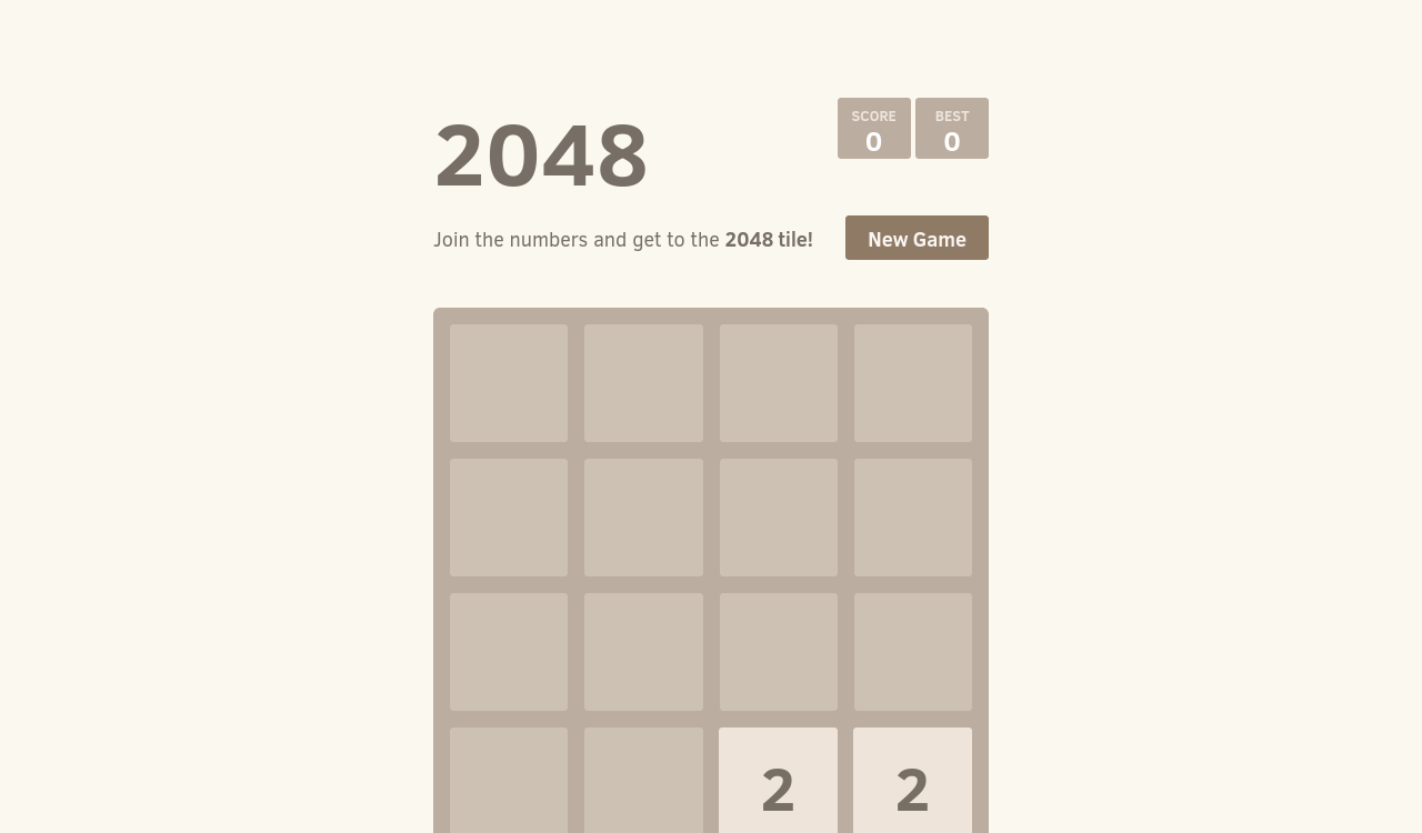 2048 game served by the container you deployed on a server